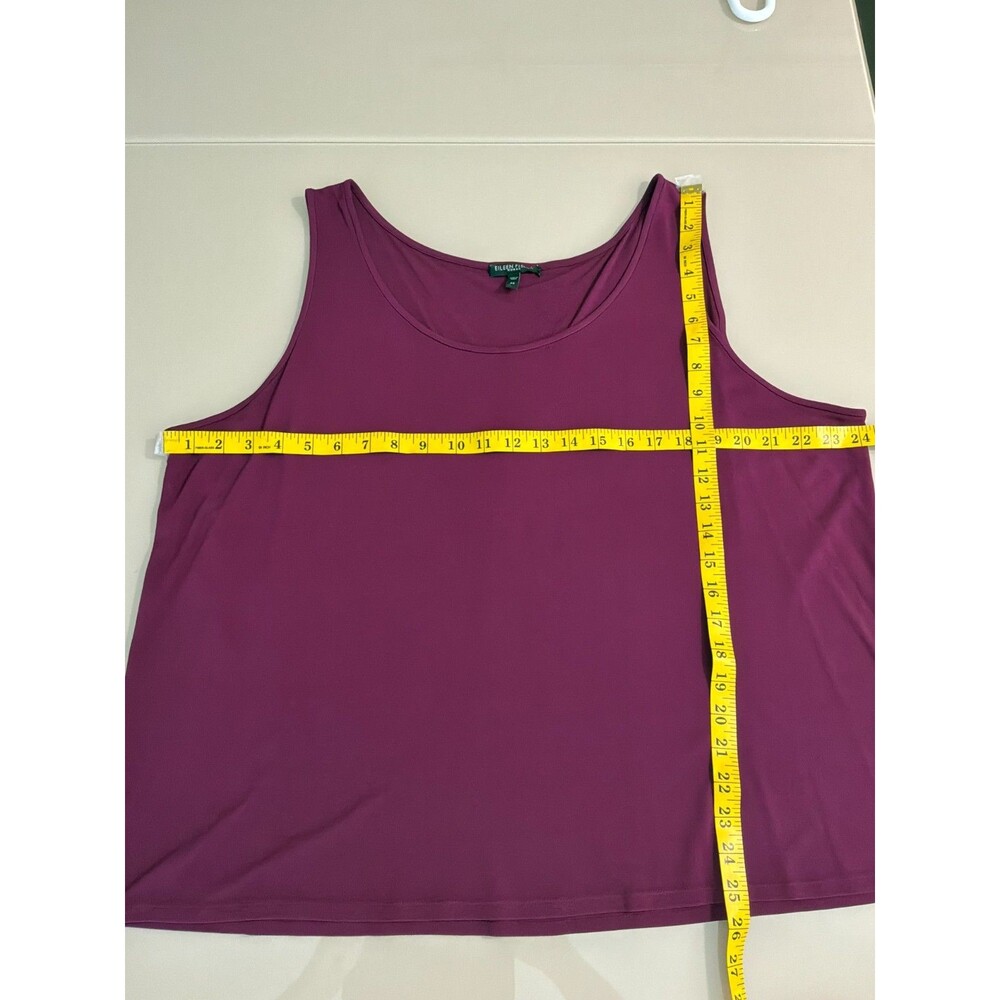 Eileen Fisher Sz 2X Purple/Berry Silk Stretchy Scoop Neck Tank Shell Fall Comfy